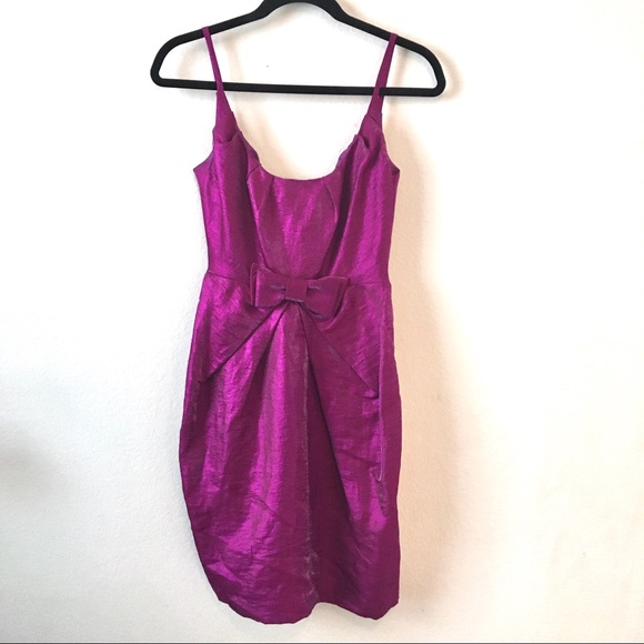 Yoana Baraschi Spaghetti strap shimmer purple Cocktail Dress - Picture 1 of 4